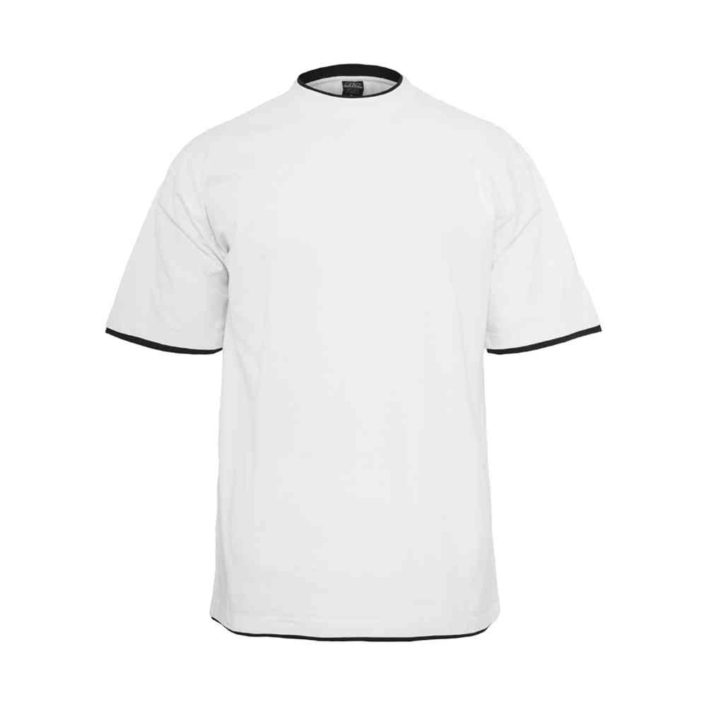 Urban Classics - Contrast Tall Herren TShirt - Weiß/Schwarz